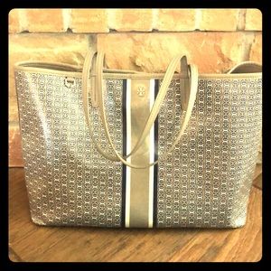 Tory Burch Gemini Link Coated canvas khaki/navy